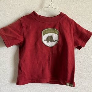 Gymboree Vintage Red Dinosaur Patch Kids T-Shirt 3-6